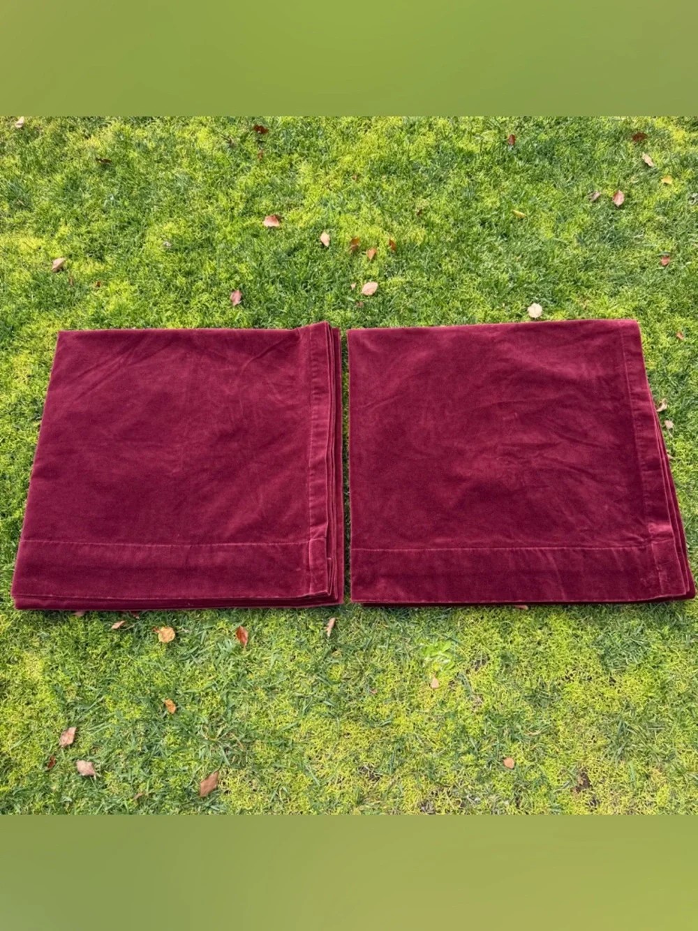 Pottery Barn Velvet Twill Merlot Red Drape Set 48x96 100% Cotton Mexico READ
